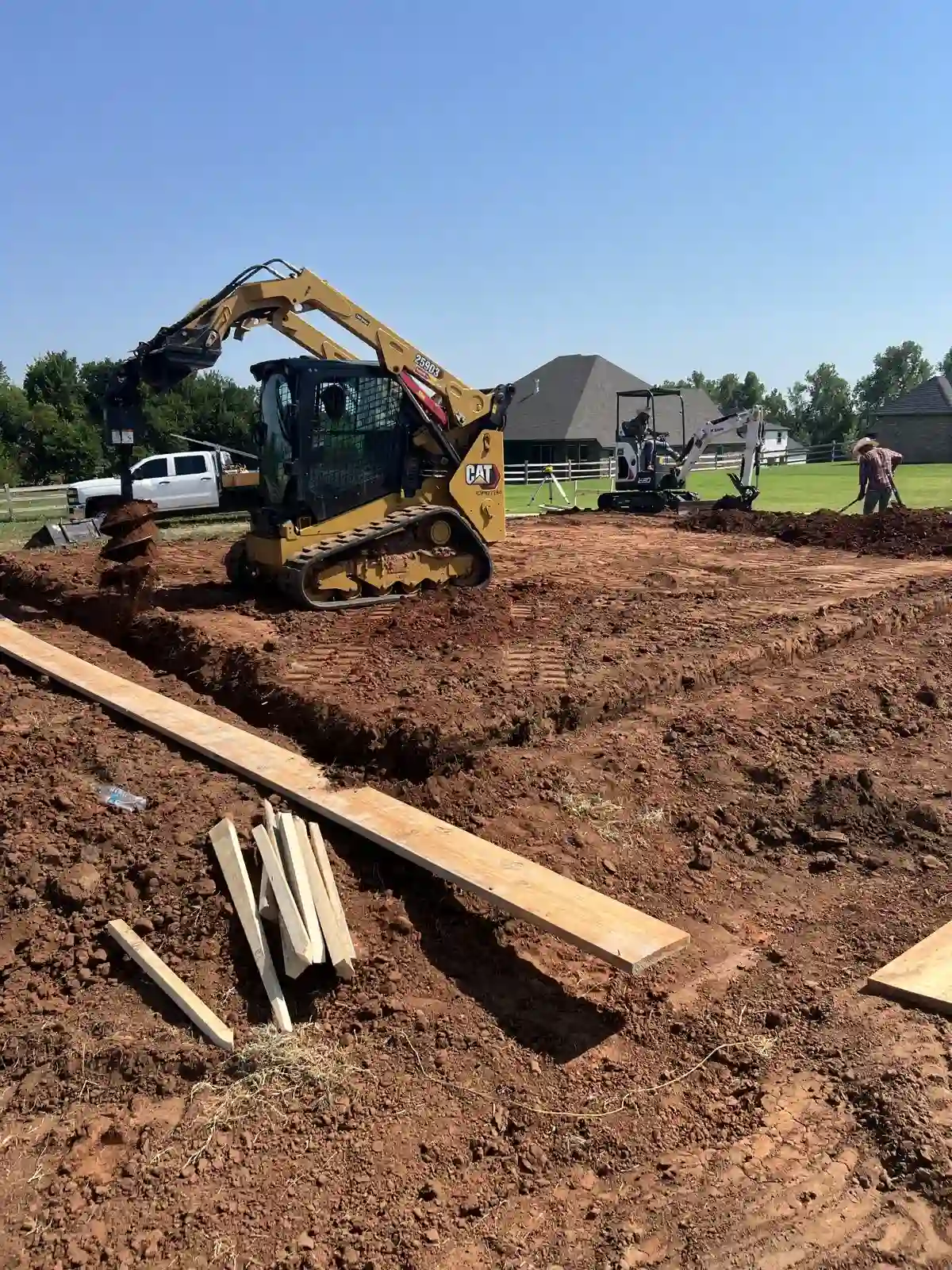 Piers to undisturbed soil; thickened slab — Pier foundation, Edmond, OK