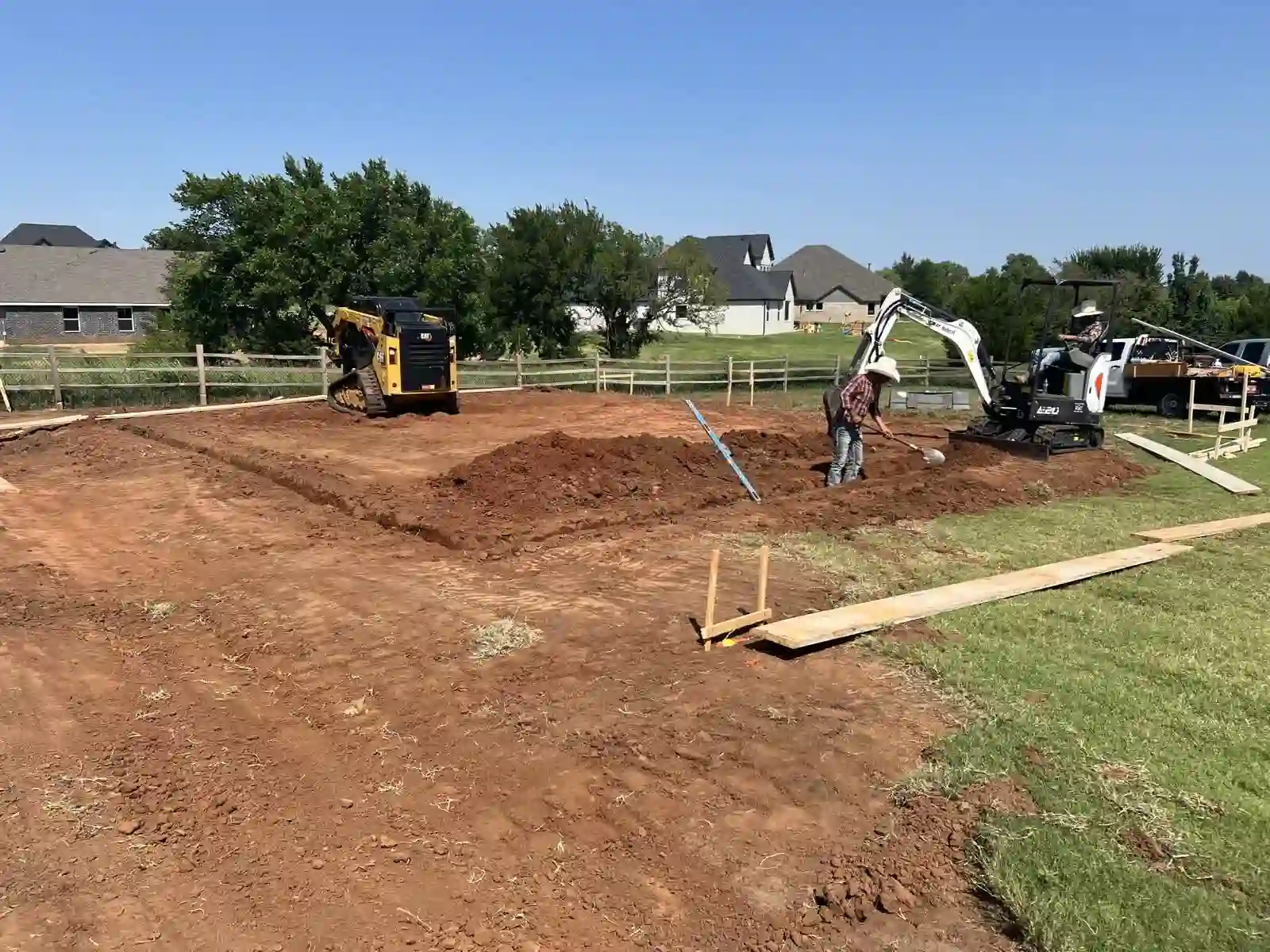 Piers to undisturbed soil; thickened slab — Pier foundation, Edmond, OK