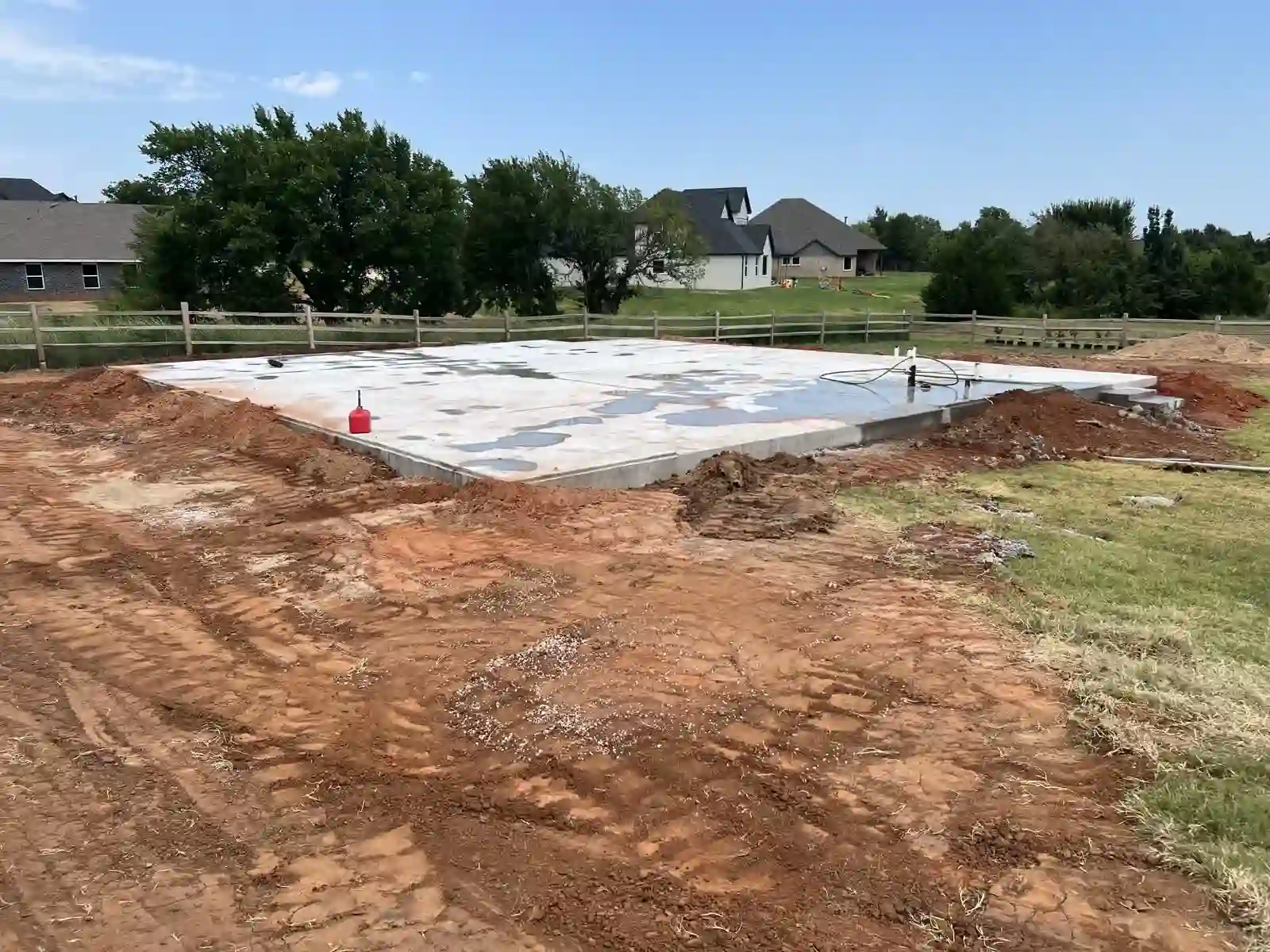 Piers to undisturbed soil; thickened slab — Pier foundation, Edmond, OK